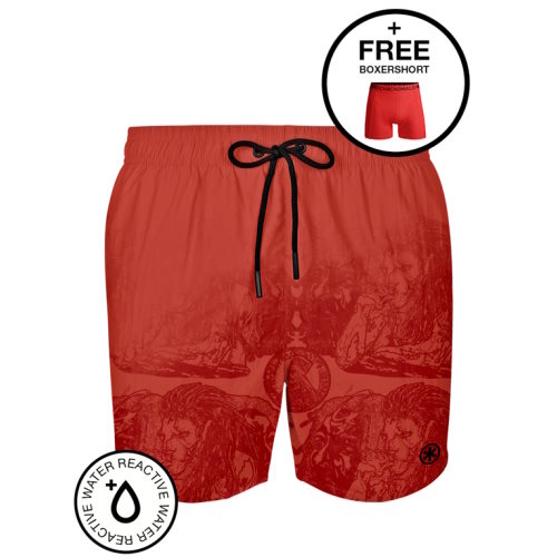 Muchachomalo Réaction de l'eau rouge/print maillot de bain pour homme