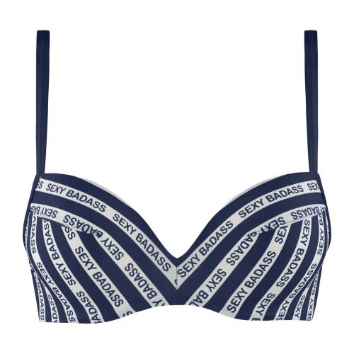 Maillots de bain Marlies Dekkers Sexy Badass bleu marine/blanc bikinitop push up Maillots de bain Marlies Dekkers Sexy Badass bleu marine/blanc bikinitop push up