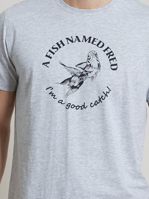 Un poisson nommé Fred 120001 grey melange shirt Un poisson nommé Fred 120001 grey melange shirt