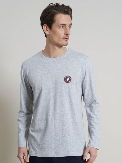 Un poisson nommé Fred 120002 grey melange chemise de pyjama Un poisson nommé Fred 120002 grey melange chemise de pyjama