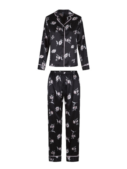 LingaDore Nuit SATIN noir/print pyjama