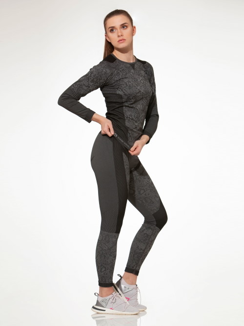 Ame d'acier Animal gris/print thermo pantalon pour femmes Ame d'acier Animal gris/print thermo pantalon pour femmes