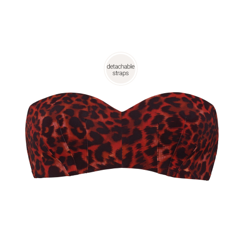 Maillots de bain Marlies Dekkers Panthera rouge/noir haut de bikini préformé Maillots de bain Marlies Dekkers Panthera rouge/noir haut de bikini préformé