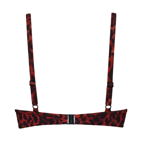 Maillots de bain Marlies Dekkers Panthera noir/rouge bikinitop push up Maillots de bain Marlies Dekkers Panthera noir/rouge bikinitop push up