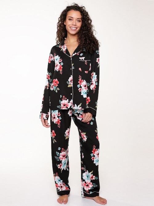 LingaDore Nuit Blossom noir/print pyjama