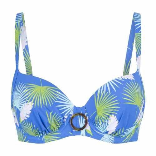Plage de LingaDore Palm Leaf bleu/print haut de bikini préformé Plage de LingaDore Palm Leaf bleu/print haut de bikini préformé