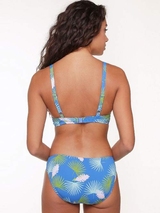Lingadore Beach Palm Leaf bleu/print haut de bikini préformé