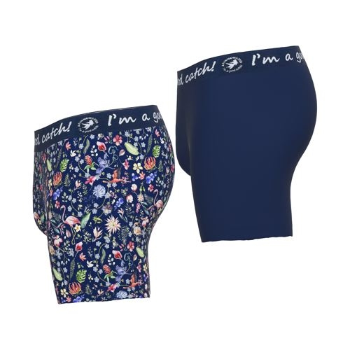 Un poisson nommé Fred Flamingo bleu marine/print boxer Un poisson nommé Fred Flamingo bleu marine/print boxer