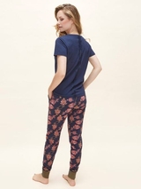 Charlie Choe Flore sauvage bleu marine/print pantalon de pyjama