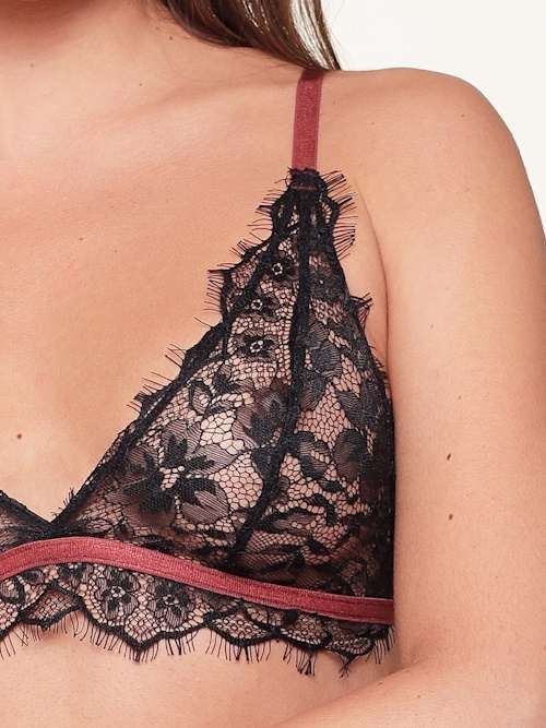 LingaDore LingaDore Love Black Ruby noir/rouge soutien-gorge sans armatures en dentelle LingaDore LingaDore Love Black Ruby noir/rouge soutien-gorge sans armatures en dentelle