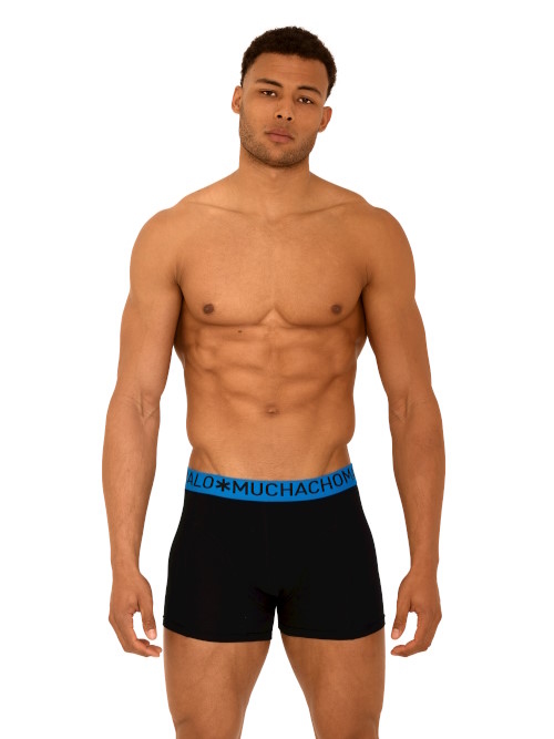 Muchachomalo Light Cotton Solid noir/bleu boxer Muchachomalo Light Cotton Solid noir/bleu boxer