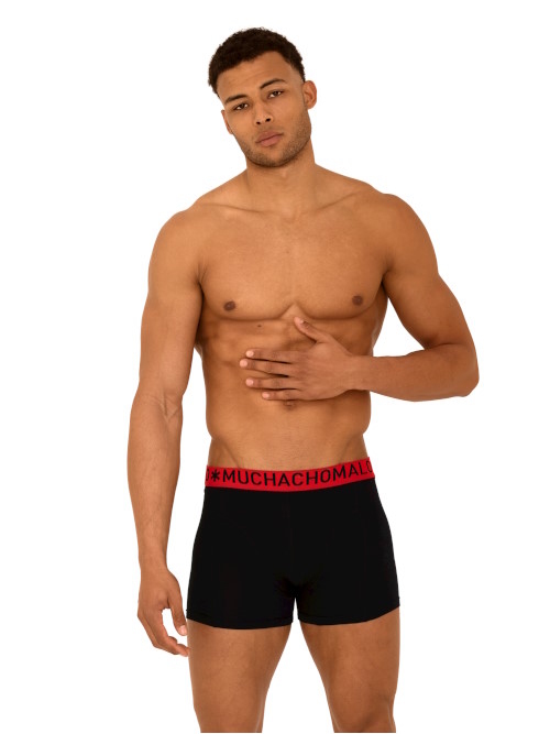 Muchachomalo Light Cotton Solid noir/rouge boxer Muchachomalo Light Cotton Solid noir/rouge boxer