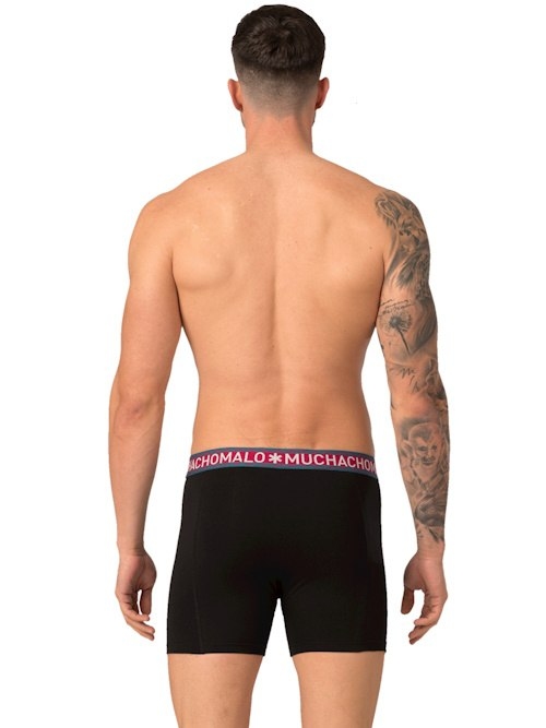 Muchachomalo Light Cotton Solid noir/rouge boxer Muchachomalo Light Cotton Solid noir/rouge boxer