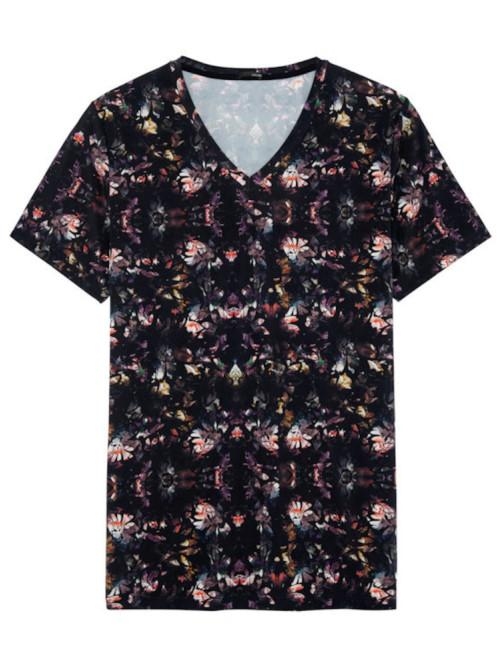 HOM Sebastian noir/print shirt HOM Sebastian noir/print shirt