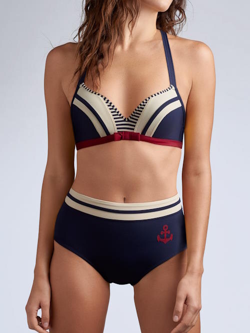 Maillots de bain Marlies Dekkers Starboard bleu marine/rouge bikinitop push up Maillots de bain Marlies Dekkers Starboard bleu marine/rouge bikinitop push up