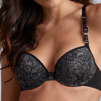 MARLIES DEKKERS LIONESS OF BRITTANY Gray/Black Push Up bh