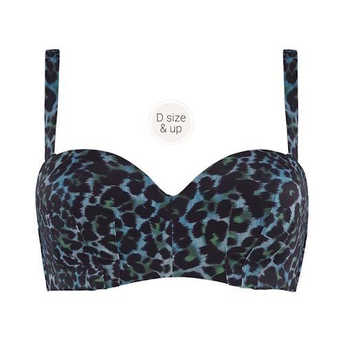 Maillots de bain Marlies Dekkers Panthera noir/vert haut de bikini préformé Maillots de bain Marlies Dekkers Panthera noir/vert haut de bikini préformé