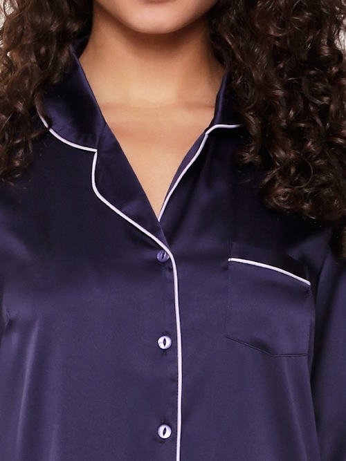 LingaDore Night Blue Ribbon bleu marine chemise de nuit LingaDore Night Blue Ribbon bleu marine chemise de nuit