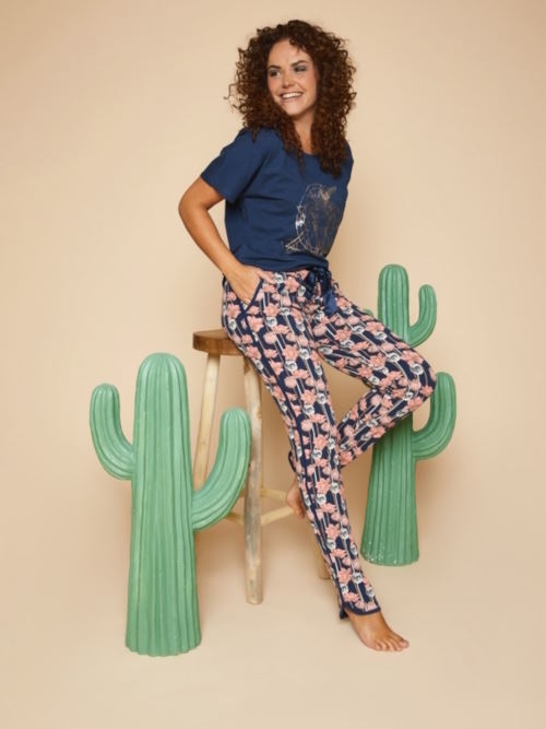 Charlie Choe Bonne chance bleu marine/print chemise de nuit Charlie Choe Bonne chance bleu marine/print chemise de nuit