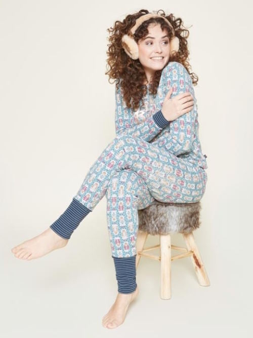 Charlie Choe Cold Days vert/print chemise de nuit Charlie Choe Cold Days vert/print chemise de nuit