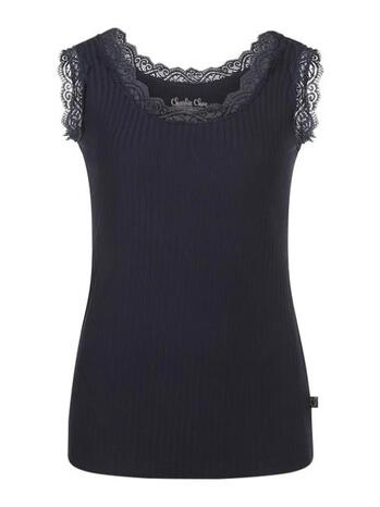 Charlie Choe Good Luck Lace Top Donkerblauw Rib