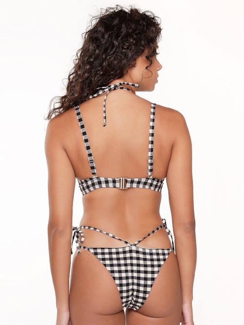 Plage de LingaDore Square Print noir/blanc haut de bikini préformé Plage de LingaDore Square Print noir/blanc haut de bikini préformé