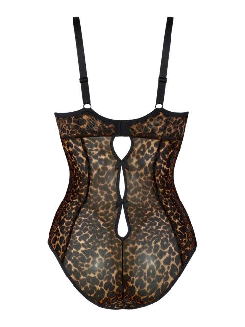 Marlies Dekkers Peekaboo marron/print corselet Marlies Dekkers Peekaboo marron/print corselet