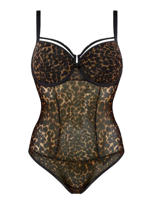Marlies Dekkers Peekaboo marron/print corselet Marlies Dekkers Peekaboo marron/print corselet