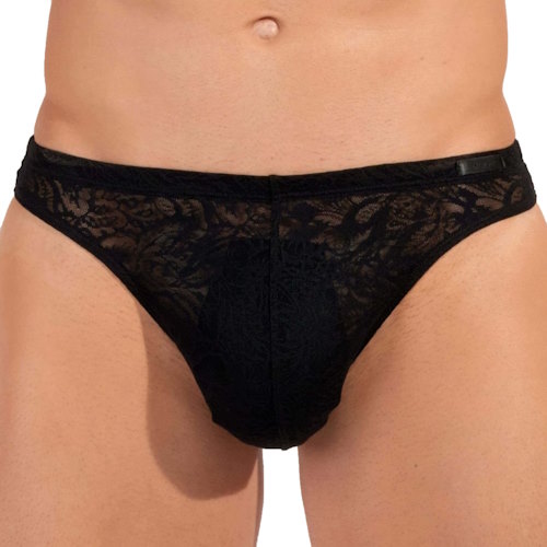 HOM Free Cut Lace  noir string pour hommes HOM Free Cut Lace  noir string pour hommes