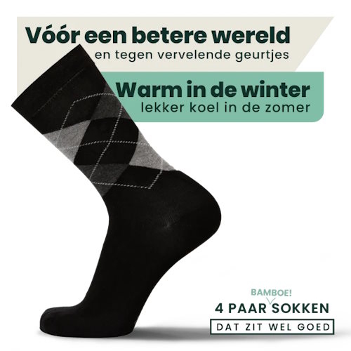 Bamboosa Steve noir/print chaussettes Bamboosa Steve noir/print chaussettes