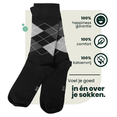 Bamboosa Steve noir/print chaussettes Bamboosa Steve noir/print chaussettes