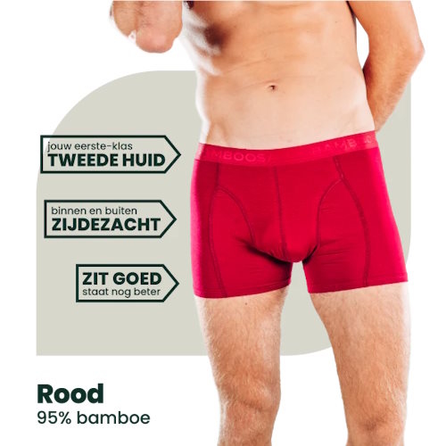 Bamboosa Lewis rouge boxer en bambou Bamboosa Lewis rouge boxer en bambou