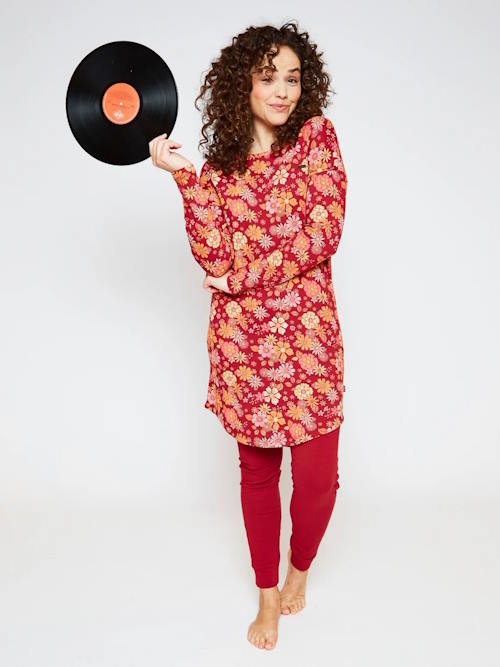 Charlie Choe Flower Power rouge chemise de nuit Charlie Choe Flower Power rouge chemise de nuit