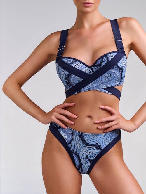 Maillots de bain Marlies Dekkers Cache Coeur bleu/print slip de bikini Maillots de bain Marlies Dekkers Cache Coeur bleu/print slip de bikini