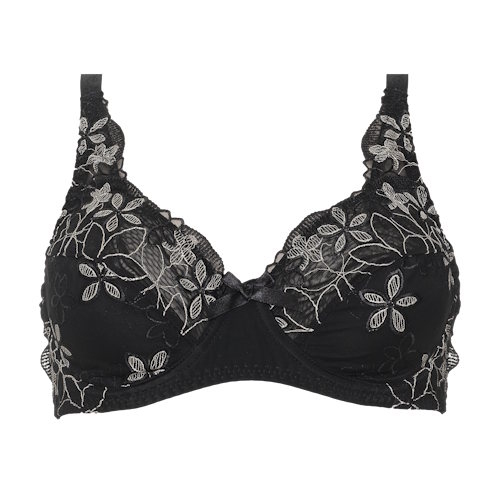 Guy de France Flower noir soutien-gorge sans forme Guy de France Flower noir soutien-gorge sans forme
