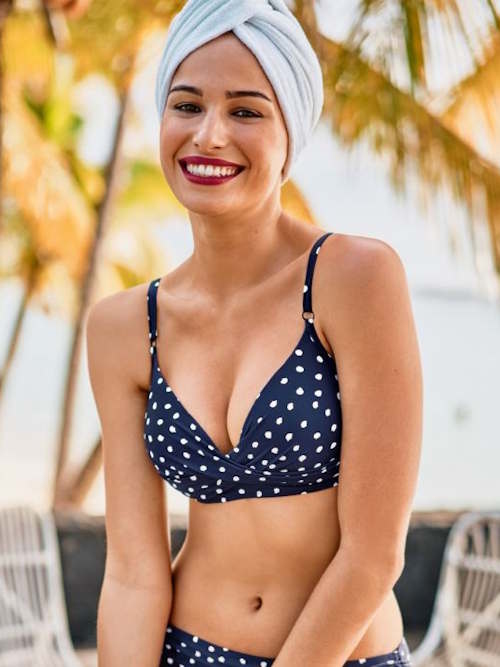 Maillots de bain Rosa Faia Maja bleu marine/blanc haut de bikini préformé Maillots de bain Rosa Faia Maja bleu marine/blanc haut de bikini préformé